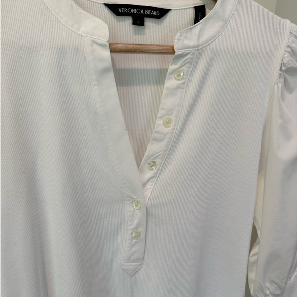 Veronica Beard Ivory Button-Front Blouse - Picture 2 of 5